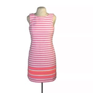 Lilly Pulitzer Pink white stripes dress shift sleeveless size XS preppy New Tags